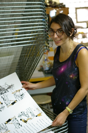 Tirage d'une srigraphie conue en littrartiste.