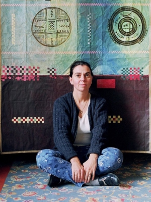 Sylvie Christophe, "Motifs de plats  couscous", 120x120 cm, 2001.