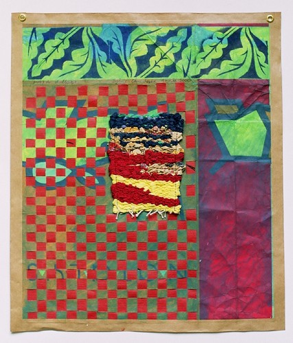 Sylvie Christophe, Motif de dallage, acrylique sur papier de récupération et tissage, 2000.