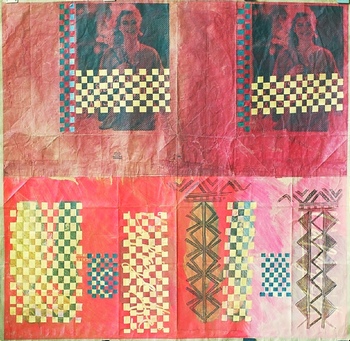 Sylvie Christophe, "Motif de poterie algrienne", 120x120 cm, 2001.